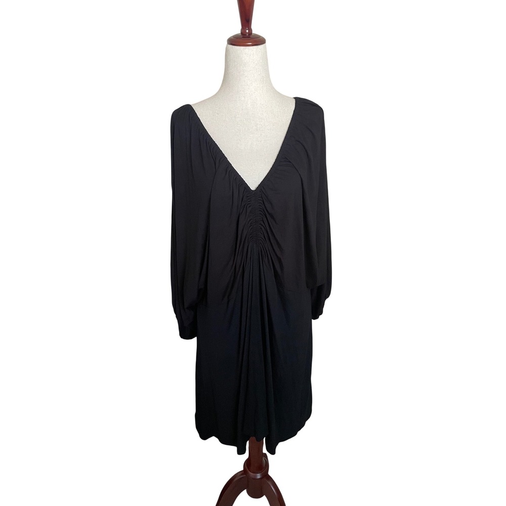 NWT Free People FP Beach Oversized Ruched  Mini Dress Medium Boho LBD Flowy Soft